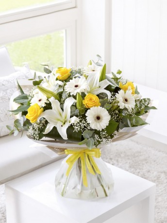 Lemon and White Hand-tied