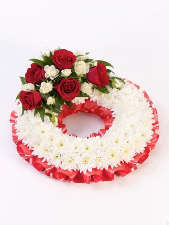 Traditional Wreath - White and Pink Red & White