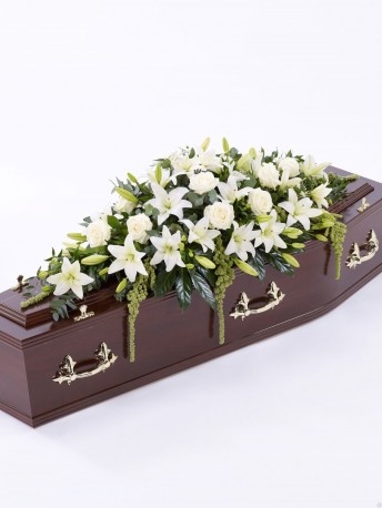 Lily and Rose Casket Spray White