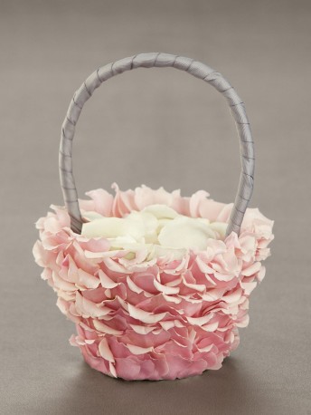 Pink Petal Flower Girl Basket
