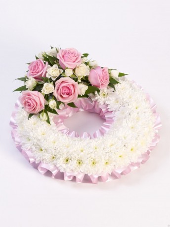 Traditional Wreath - White and Pink