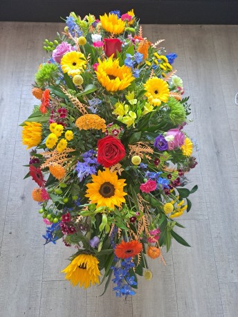 Colourful Casket Spray