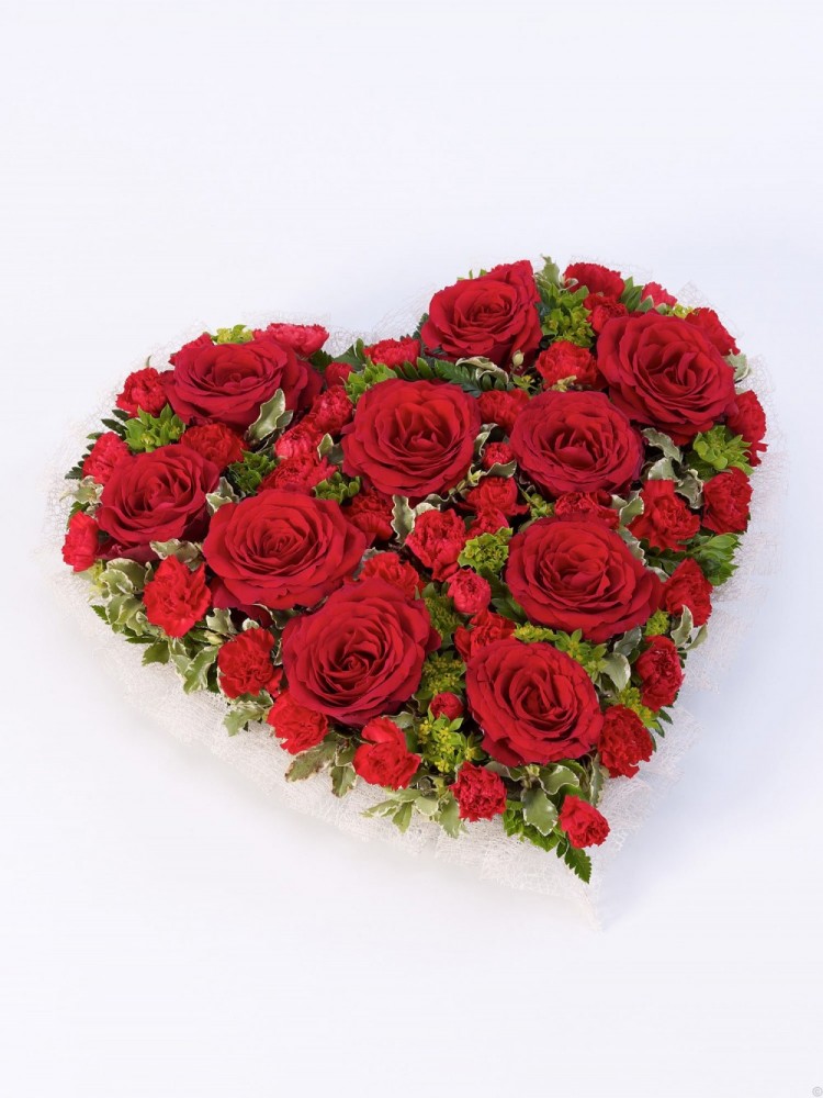 Red Rose and Carnation Heart | Daisy Chain Flowers