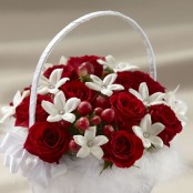 Love and Purity Flower Gift Basket