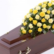 Rose and Carnation Casket Spray Yellow