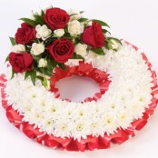 Traditional Wreath - White and Pink Red & White