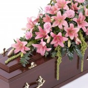 Lily and Rose Casket Spray Pink