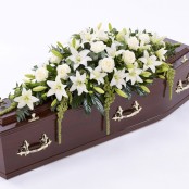 Lily and Rose Casket Spray White