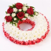 Traditional Wreath - White and Pink Red & White