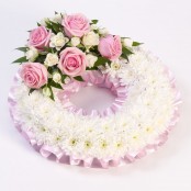 Traditional Wreath - White and Pink