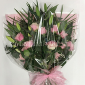 Pink Lily and Rose Presentation Bouquet