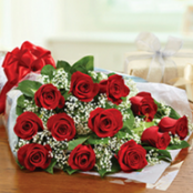 Red Rose and Gyp presentation Bouquet
