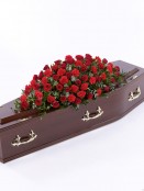 Rose and Carnation Casket Spray Red